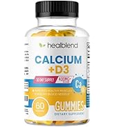 healblend Calcium Gummies 400 mg Per Serving with Vitamin D3, Bone Health Supplements for Adults,...