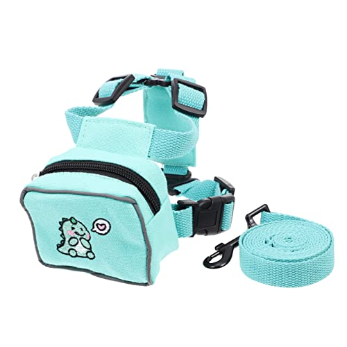 CIYODO Adorable Dog Harness Backpack with Leash Vest for Dogs for Outdoor Activities and Walking Fits Pets Dinosaur Design