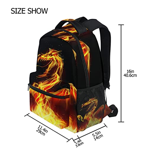 Mochila escolar Dragon Fire Bookbag para meninos meninas adolescentes casual bolsa de viagem para co