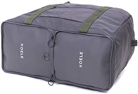 KOELE, Foldable Luggage Duffel Bag for Gym and Travel, Water-Resistant Weekender Overnight Lightweight Large Bags (KHAKI) 2 KOELE, Foldable Luggage Duffel Bag for Gym and Travel, Water-Resistant Weekender Overnight Lightweight Large Bags (KHAKI)