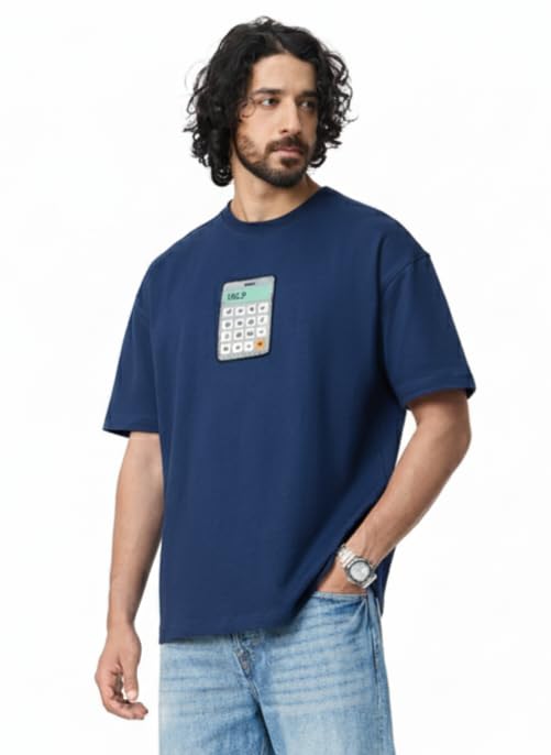 T-shirt bleu marine décontracté col rond pour homme idéal pour un look jeune et urbain