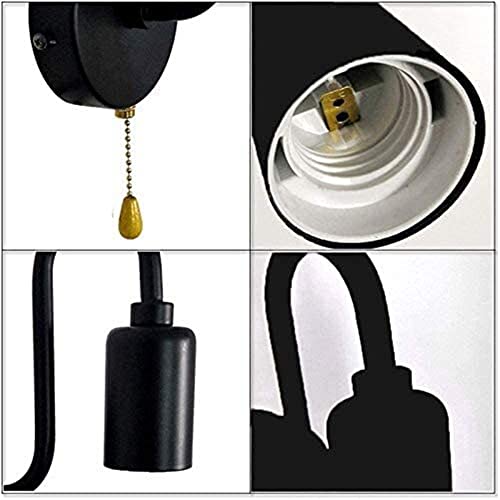 Lámpara de pared interior negra ajustable con interruptor integrado para eliminar sombras en cama 3