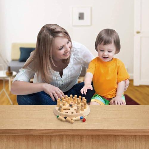 Image of Hop N Play Wooden Memory Match Stick Chess Game Board Game | BLOWEST | Colorful | Early Educational Toys Gifts for Boys, Brain Games | Kids