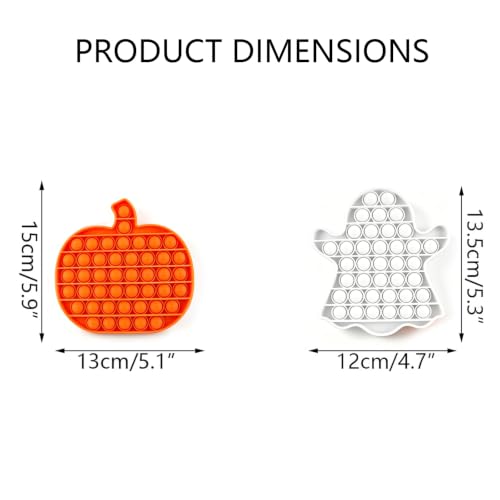 2Pcs Halloween Pop it Fidget Toys, Ghost Pumpkin Novelty Toys Gifts - Image 2