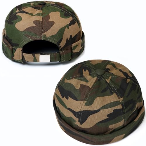 Image of Dome Brimless Hats for Women Men Beanie Docker Cap Sailor Skull Cap