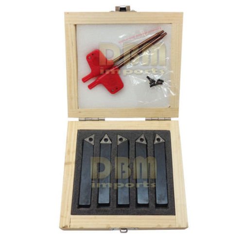 5 PC 3/8" Indexable Carbide Insert Turning Tool Bit Lathe Set