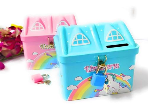 Image of Money Saving Bank with Coin Slot / /Creative Cartoon Design Money Bank / /Plastic Piggy Bank for Boys & Girls (Pack of 1) (Little House)