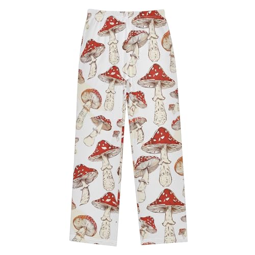 ZZXXB Cartoon Mushroom Boys Long Pants Soft Trousers Elastic Waist Kids Lounge Bottoms with Pockets S-XL