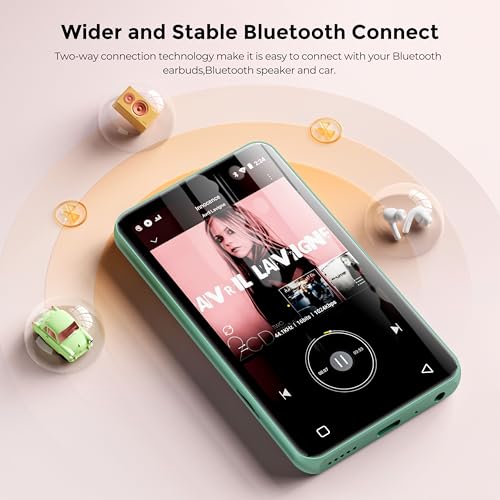 Image of 160GB MP3 Player with Bluetooth and WiFi, innioasis Music Player with Spotify,Pandora,Amazon Music,4 inch Touch Screen Android MP4 MP3 Player for Kids with Libby,Audible,Spotify Kids (White+ Green)