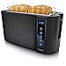 Arendo Tostapane 4 fessure lunghe 1500 W, display touch, doppio guscio, supporto per brioche, 7 livelli di tostatura, centratura e display del tempo rimanente, funzione memoria immagine
