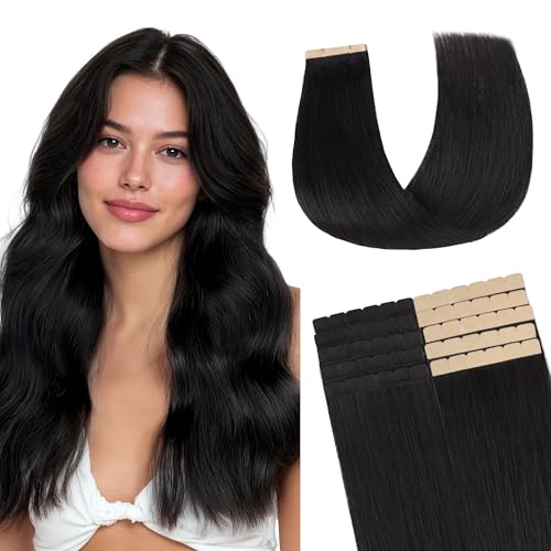 GOO GOO Tape in Hair Extensions, Soft Skin Weft Seamless, Remy Human Hair