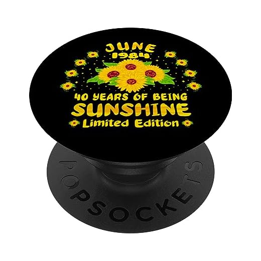 40 cumpleaños 40 años amantes del girasol nacidos en junio 1984 PopSockets PopGrip Intercambiable