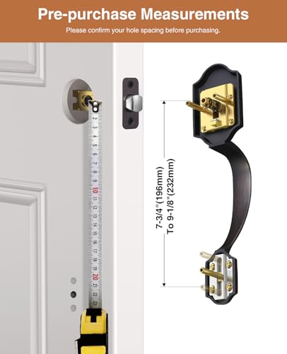 Image of Brightify Front Door Handle and Deadbolt Set, Front Door Lock Set, Front Door Handles with Lever, Single Cylinder Exterior Door Handle, Reversible for Right&Left Handed