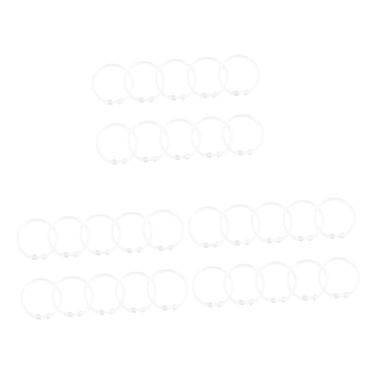 OUNONA 3sets 10pcs Transparent Curtain Rings Easy Snap Closure Shower Curtain Hooks and Home Decor Flexible Safe and Elegant Design 10pcs*3