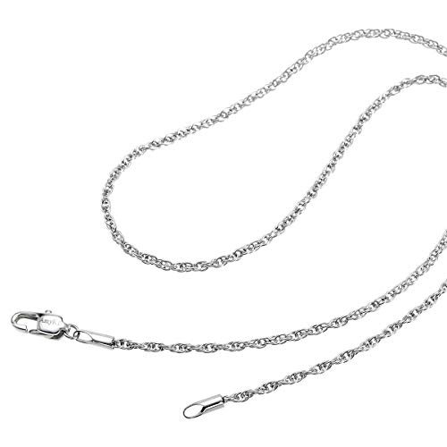 Amyrt Silver Twist Rope Chain Necklace, 2Mm Titanium Steel Womens Mens Chain Necklace 28 Inch #TOP2