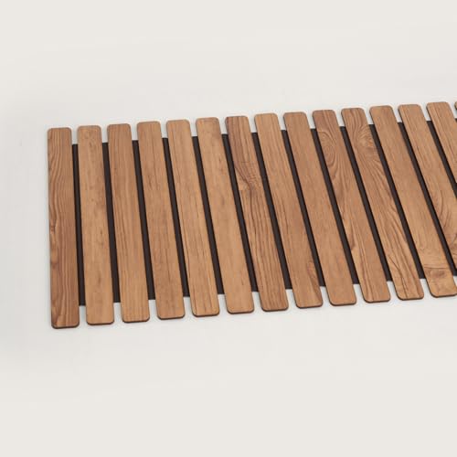 Image of HOME 360 Modern Slat Table Runner | Decorative Finish MDF Slats with Intricate Cut-Out Patterns | Rollable Table Centerpiece for Dining Room, Kitchen | (TAN 3, 14X36 INCH)