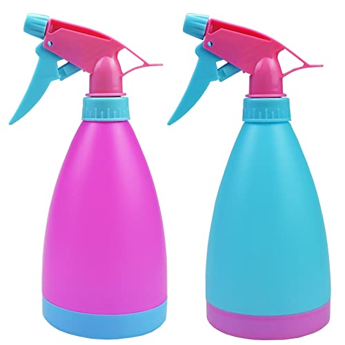 500ML Mist Spray Bottles 2 Pack Refillable Sprayer Leak Proof Trigger Spraying Bottle with Mist Stream for Cleaning, Gardening