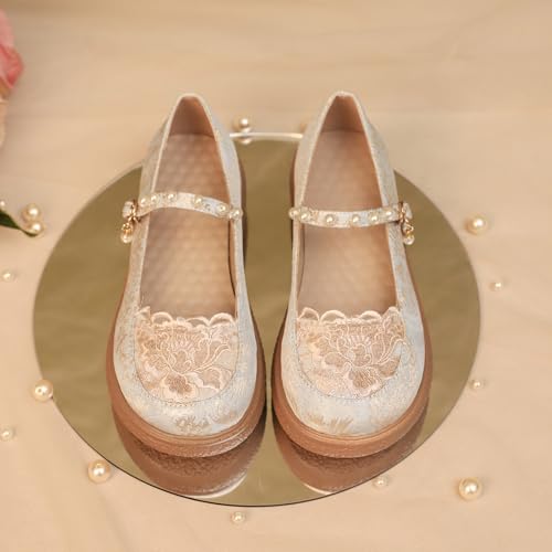 Asterisco Women Flat Pumps Mary Jane Mid Heel Shoes-240422, Size 1-104