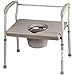 DMI Adjustable Bedside Commode for Adults Can Be Used with Included 7 Quart Pail or as a Toilet Riser and Toilet Safety Frame Easily Fitting Over Standard Toilet, 500lb Weight Capacity