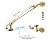 Stainless Steel 316 Grade Glass Canopy Awning Support System Mounting Kit, 36" Rod (100 cm) (Satin Gold)