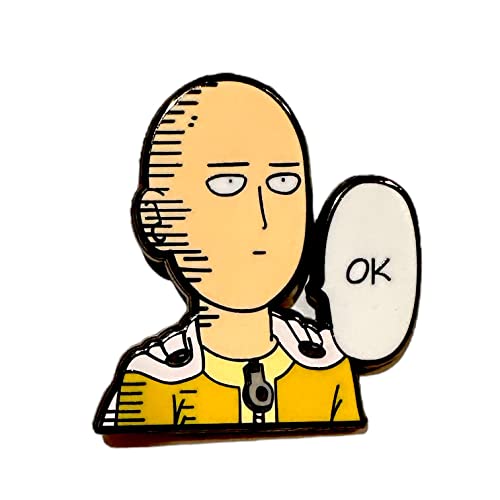 One punch man pin Saitama pins one punch man brooch saitama enamel pin one punch enamel pins one punch man keychain (OK)