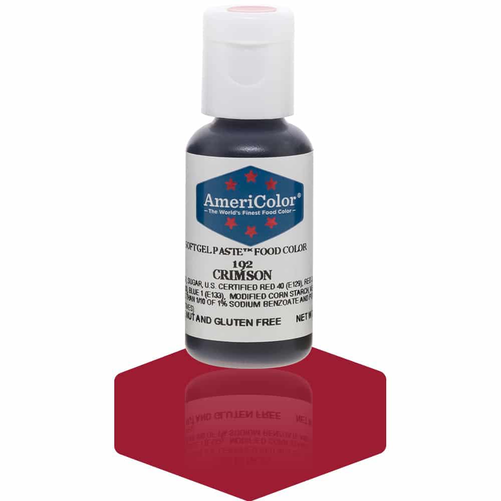 AmeriColor, Crimson, 0.75 Ounce Bottle, Soft Gel Paste Food Color