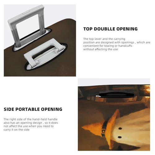 Two Cute Ghosts And Black Cat Elastic Travel Luggage Covers Dustproof Scratch-Resistant Suitcase Protector Fit 22-24 Inch3