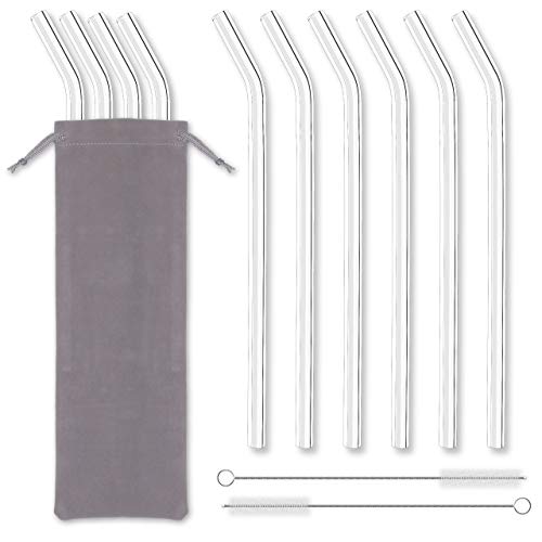 Set de 10 pitillos de vidrio angulados y reutilizables miniatura 1