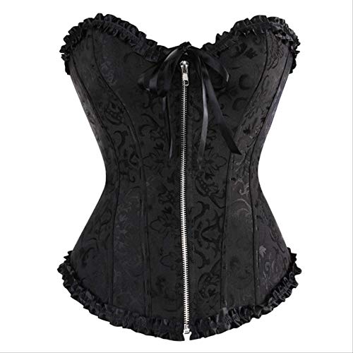 Overmatige Corset Sexy Lace, Plus Size Zipper Floral Women's Corset Korset Lingerie Top, Vintage Korset - Afbeelding 5