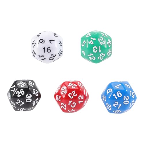 Gadpiparty 5 Pz Numero Di Dadi Fantasiosi Dadi a 30 Facce Dice a 30 a Faccia Esagonali Rpg Numeri Di Divertenti Irregolari Dice Di Di Ruolo Freddo Acrilico Gioco Da Tavolo 3d