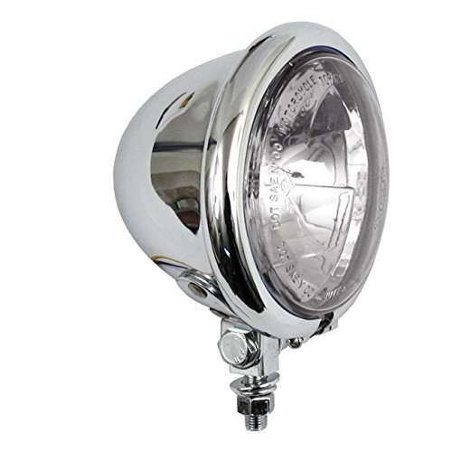Faretto ausiliario Bates cromato da 4-1/2 con lente trasparente per motociclette personalizzate Harley Honda Yamaha Kawasaki Suzuki Triumph Victory Indian