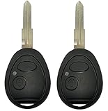 2 Pack Replacement Key Fob Shell Case Fit for Land Rover Discovery 1999-2004 Keyless Entry Remote Casing Key Cover Housing with Uncut Blade Blank (Black)
