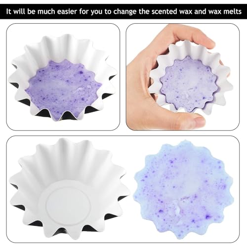Boao Wax Melt Liners Reusable Leakproof for Any Wax Cubes Waxes Warmer Containers Cups for Scented Candle Plug in Warmers Electric Waxes Melters Burner(Black,25 Pieces)