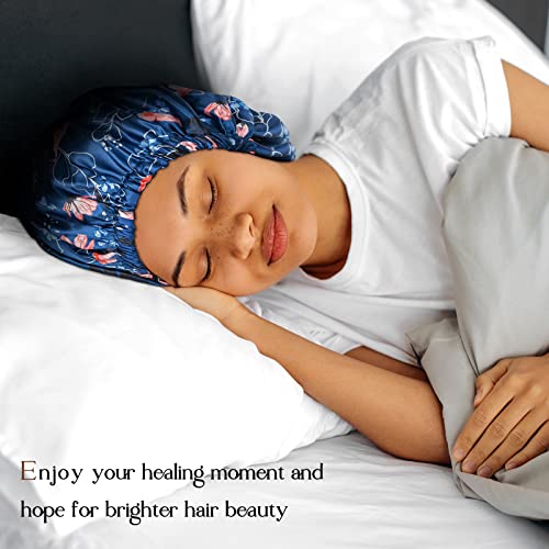 image for YANIBEST Adjustable Silk Bonnet Double Layer Satin Bonnet Hair Bonnet 