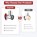 Stainless Steel Slicer Shredder Attachment for KitchenAid Stand Mixer, Cheese Grater Attachment for KitchenAid, Salad Maker, Grinding Powder, Dishwasher Safe with 4 Blades by InnoMoon