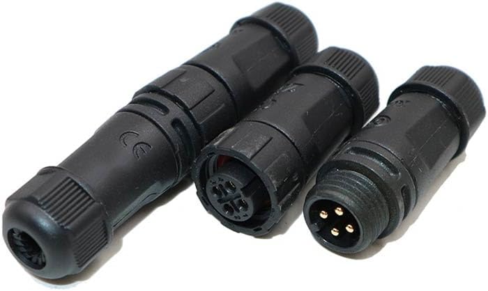M12 4 Pin Waterproof Connector Nylon PA66 Material Waterproof Male Female Docking Connector for Signal Transmission IP68