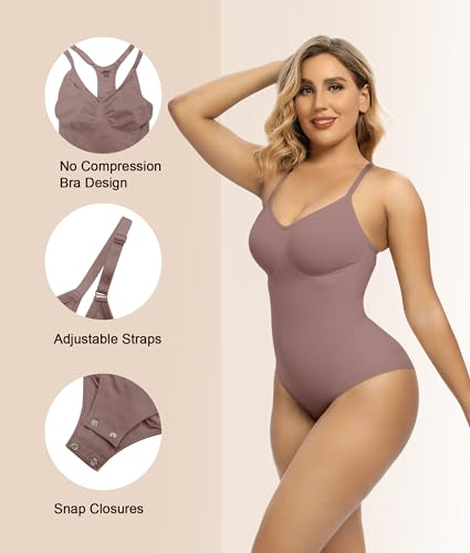 Image of SHAPERX Bodysuit for Women Tummy Control Shapewear Racerback Seamless Body Shaper Tank Top