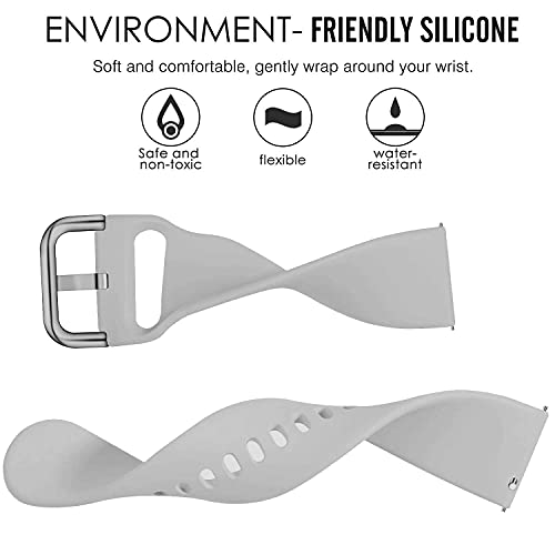 Vicrior Bands Compatible With 18Mm Fossil Women's Gen 5E 42Mm / Gen 6 42Mm Smart Watch, 6-Pack Quick Release Soft Silicone Replacement Band For Fossil Q Venture Gen 4 Hr/Gen 3 #TOP6