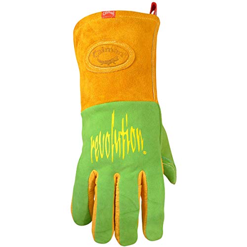 Caiman Premium Wasabi Green Split Deerskin Mig/Stick Welder's Glove With Flame Resistant Foam/Fleece Insulation, Kevlar, Kontour Design, Green, X-Large (1816-6) #TOP1