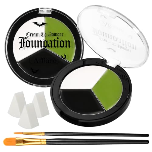 Ogre Green Black White Face Body Paint, Cream to Powder Makeup Foundation
