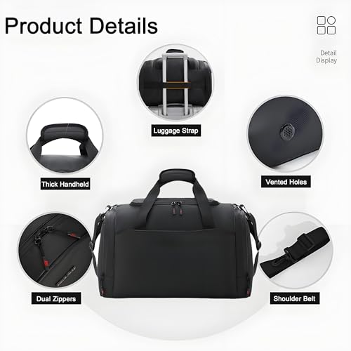 Gym Bag for Men - Small Sports Duffel Bag with Shoe Compartment, Water-Resistant Workout Bag, Ideal for Travel, Fitness, and Training (Army Green)4