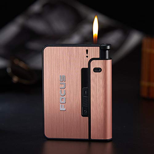 Metal Cigarette Case, Regular Lighter Case/Box Cigarette Pocket Holder, Flip Top Cigarette Cases for Men and Women-Copper