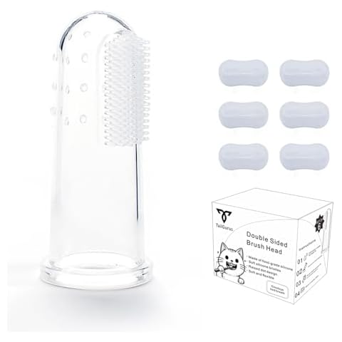 TailGurus 6 Units Pack Pet Finger Toothbrush for Dogs & Cats, Extra Soft Silicone Bristles Professional Dog Toothbrush & Cat Toothbrush, Easy Teeth Cleaning for Dog Dental Hygiene Cover