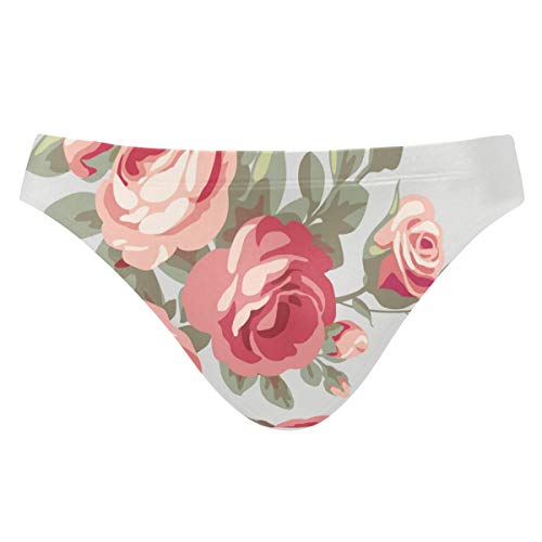 FANTAZIO Maillot de bain pour homme Rose et Rosebud Boxer avec coupe courte taille basse - - S
