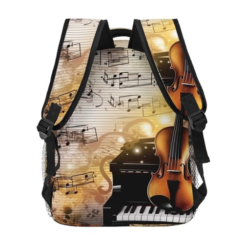 Travel Laptop Backpack Lightweight Computer Bag Piano Violin Music Notes Casual Daypack Nurse Bag Business Work Bag4