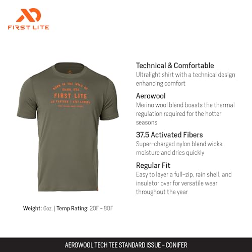 First Lite Men's Aerowool Tech Tee - Durable Merino Wool T-Shirt2