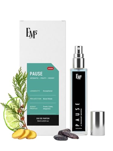 Image of EM5 Pause Perfume for Men | Aromatic Fresh Amber Fragrance | Eau De Parfum Spray | Luxury Gift for Him | 15 ml