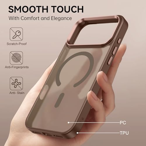 Image of BENTOBEN Ultra-Hybrid Magnetic for iPhone 17 Pro Max Case, Compatible with Mag-Safe, Slim Shockproof Military-Grade Protection, Matte Hard Back Cover for iPhone 17 Pro Max, Desert Titanium
