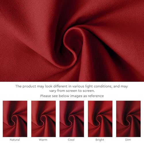 Image of Encasa XO Dining Table Cover Cloth for 4 Seater | 140x140 cm Cotton Canvas Square Table Cloth | Machine Washable Tablecloth for Indoor & Outdoor Use - Deep Red Solid Color