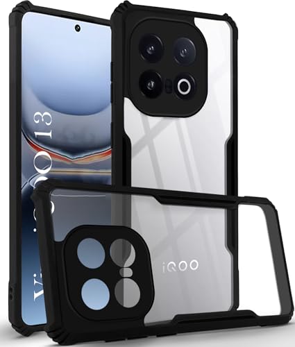 Image of Jkobi Back Cover Case for Vivo iQOO 13 (Shockproof with Polycarbonate Clear Panel | Professional Black)
